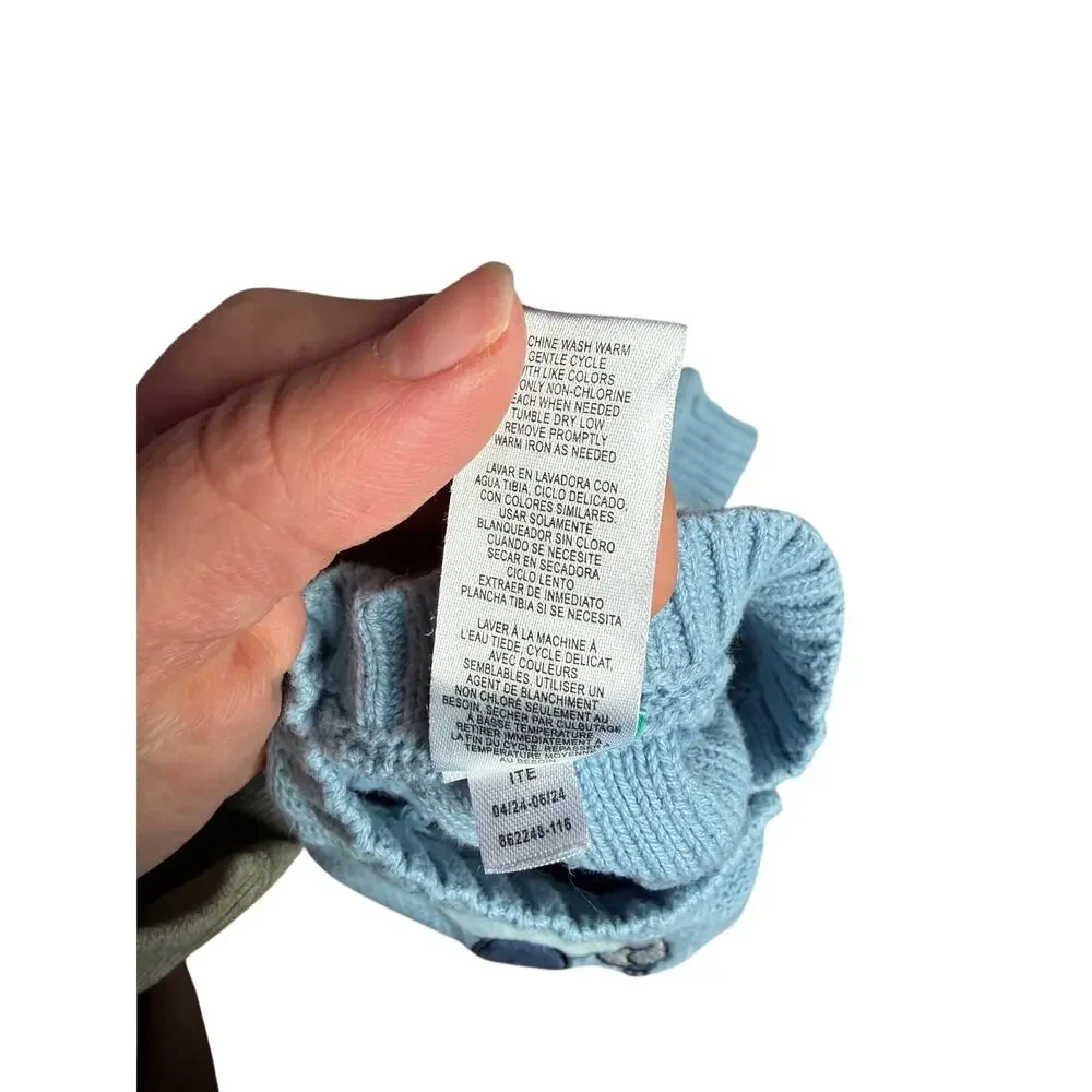 Disney Baby Mickey Mouse Knit Sweater - Light Blue - Size 0/3 Months - Cotton